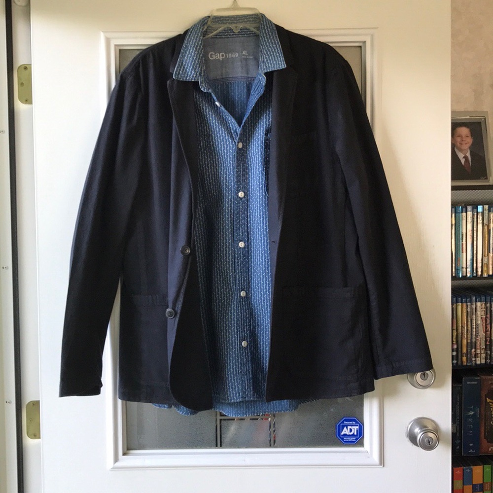 Men’s Gap Navy Blue Cotton Blazer